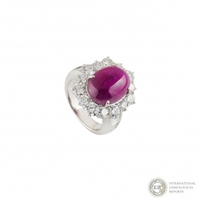 White Gold Diamond and Ruby Ring